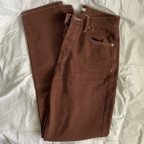 PacSun Brown High Rise Straight Leg Dad Jeans - Women’s Size 25 - Picture 2 of 7